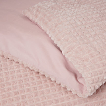Check teddy Roze Dekbedovertrek - Knuffelende nachtrust - Zacht en warm - Nieuwe Teddy design