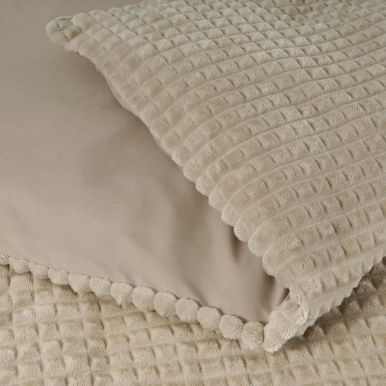 Check teddy Taupe Dekbedovertrek - Knuffelende nachtrust - Zacht en warm - Nieuwe Teddy design