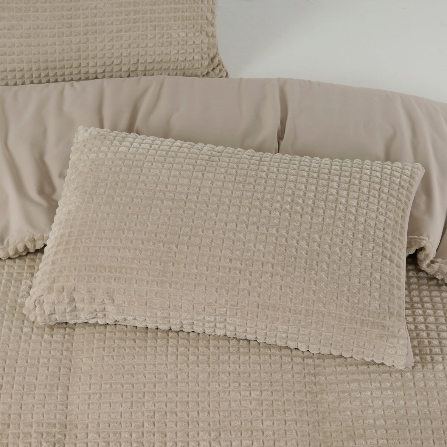 Check teddy Taupe Dekbedovertrek - Knuffelende nachtrust - Zacht en warm - Nieuwe Teddy design