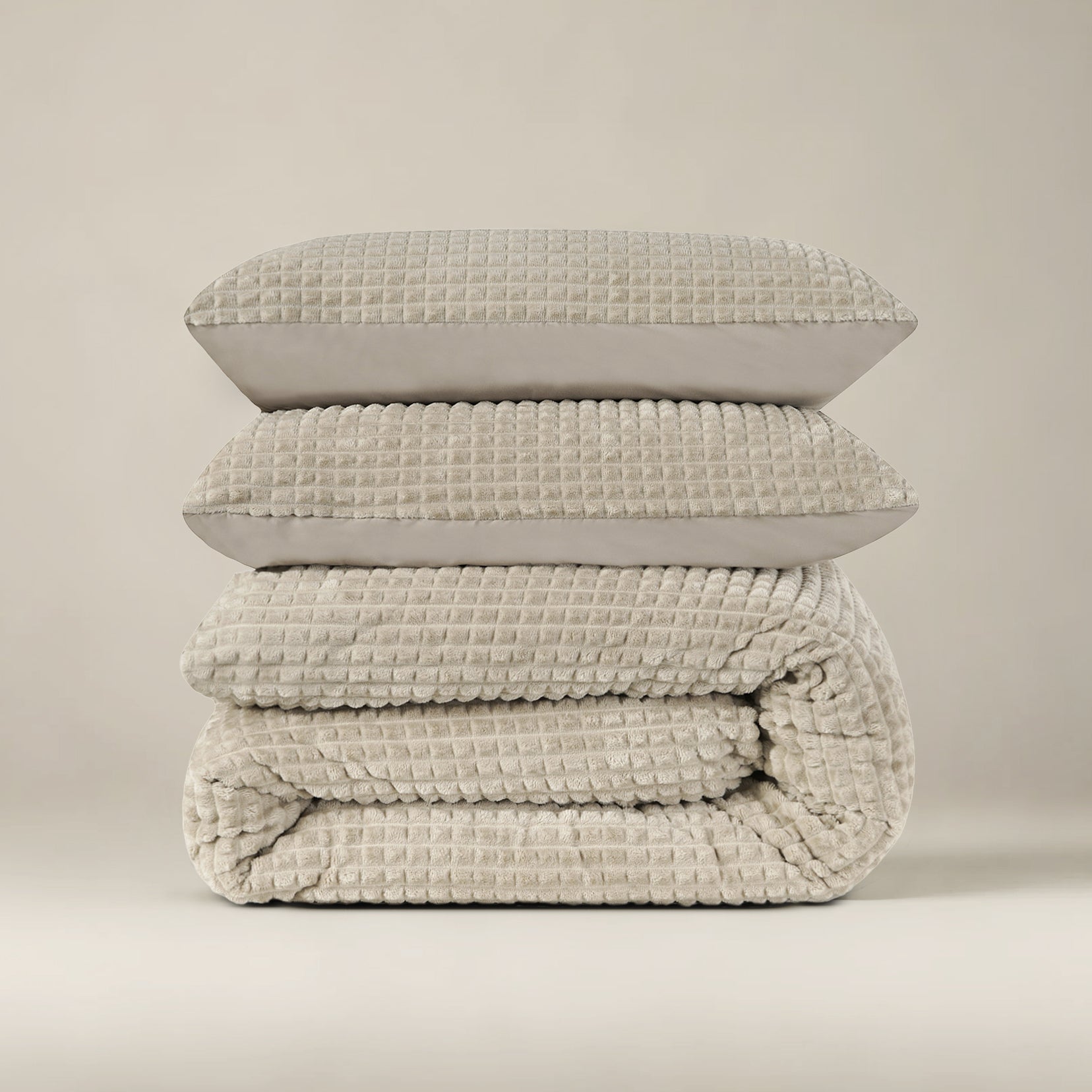 Check teddy Taupe Dekbedovertrek - Knuffelende nachtrust - Zacht en warm - Nieuwe Teddy design