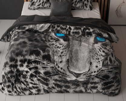 Cheetah Dekbedovertrek Grijs - Ademend katoen - Trendy designs - Met drukknopen