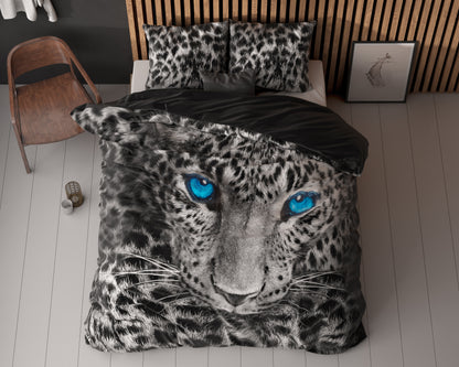 Cheetah Dekbedovertrek Grijs - Ademend katoen - Trendy designs - Met drukknopen