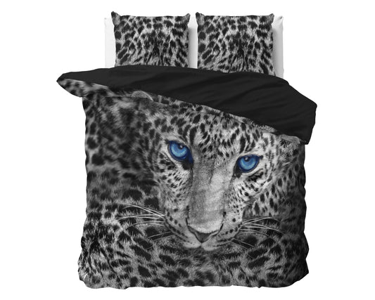 Cheetah Dekbedovertrek Grijs - Ademend katoen - Trendy designs - Met drukknopen