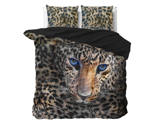 Cheetah Dekbedovertrek Taupe - Ademend katoen - Trendy designs - Met drukknopen