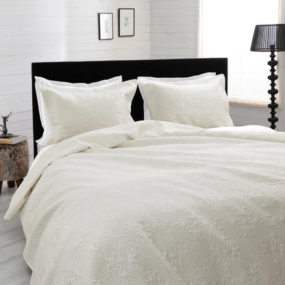 Clara Creme 260 x 250 - Luxe sprei - Zware kwaliteit - Met 2 slopen