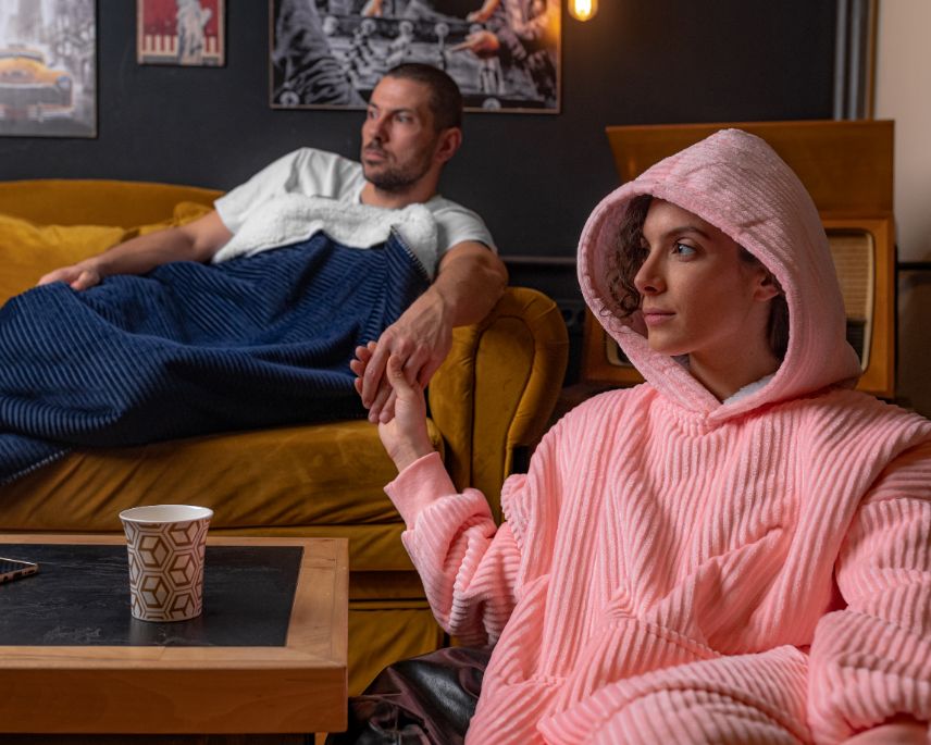 Corduroy Rib Hoody Long - Oud Roze - 120 cm