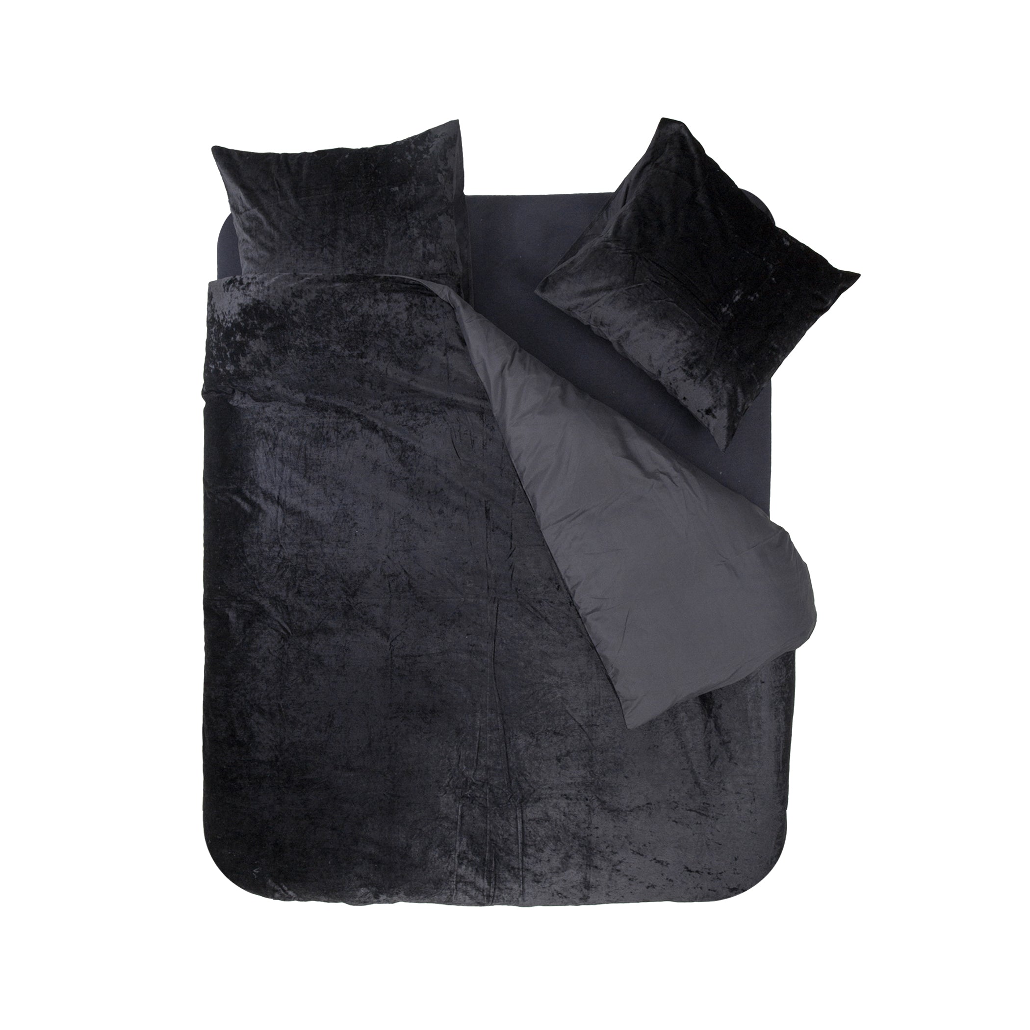 Crystal Velvet Duvet Cover Black - Crushed effect - Velvet soft - Luxuriously packaged