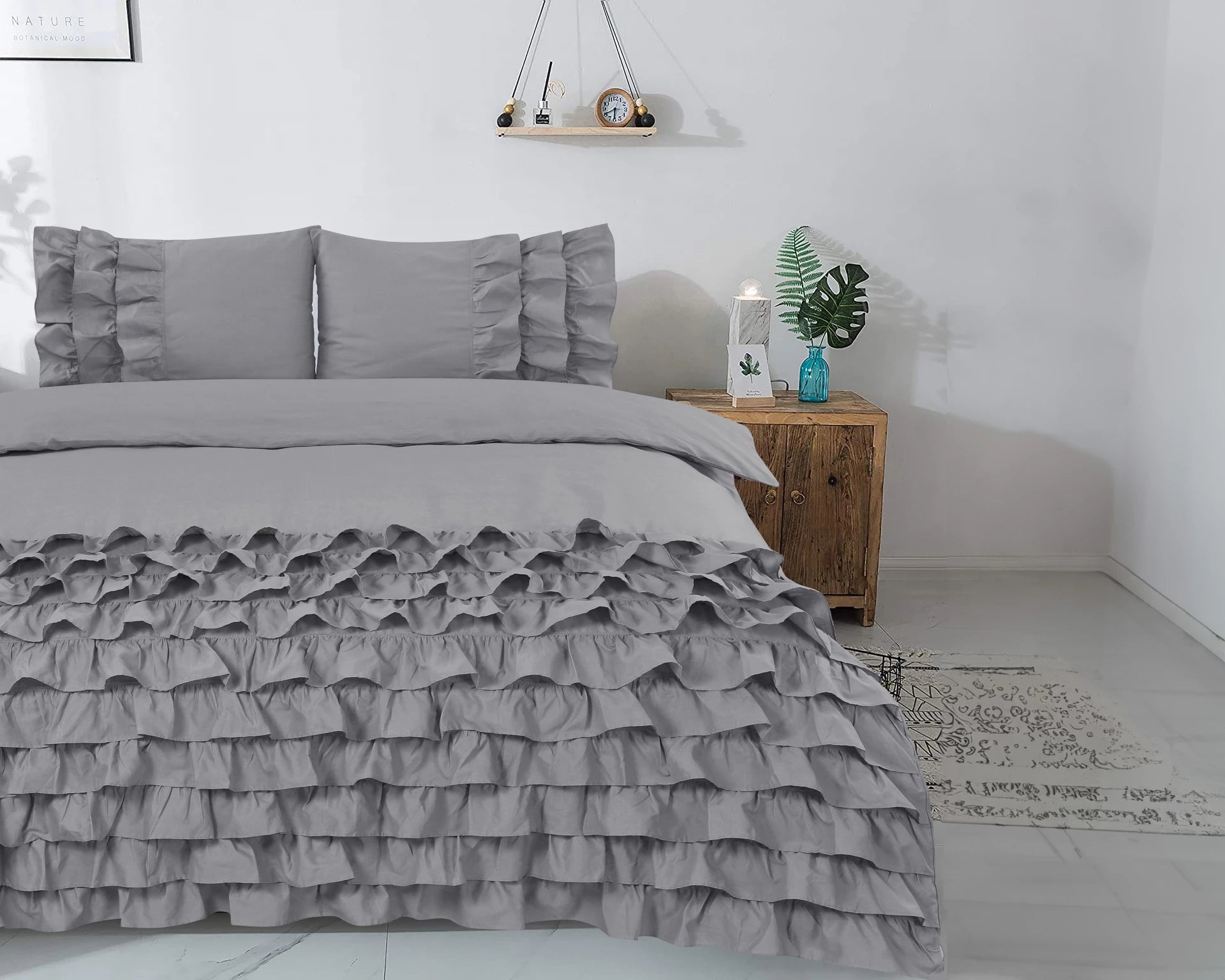 Cyprus Duvet Cover Gray - Luxury Design - Super soft woven - Luxuriously packaged