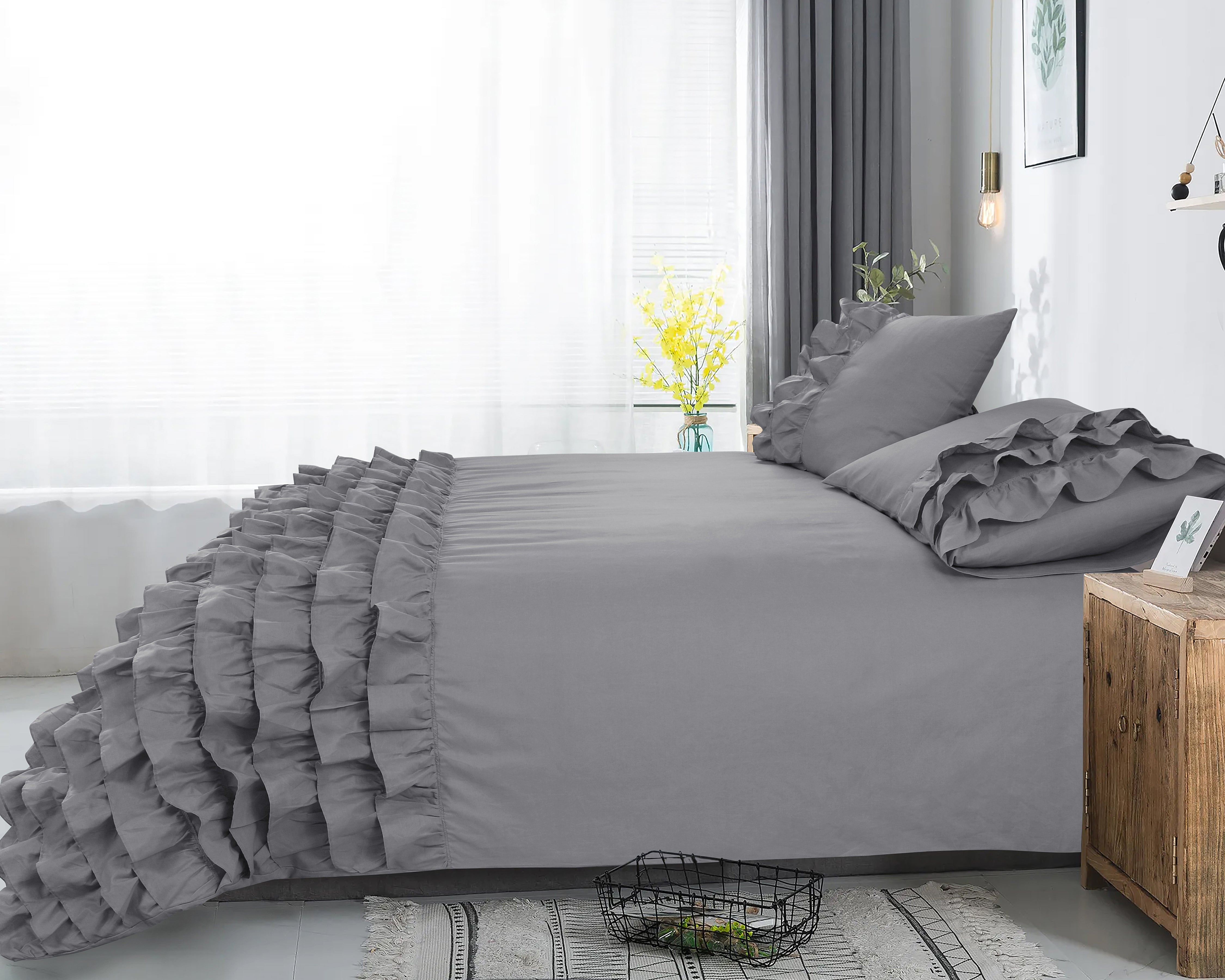 Cyprus Duvet Cover Gray - Luxury Design - Super soft woven - Luxuriously packaged
