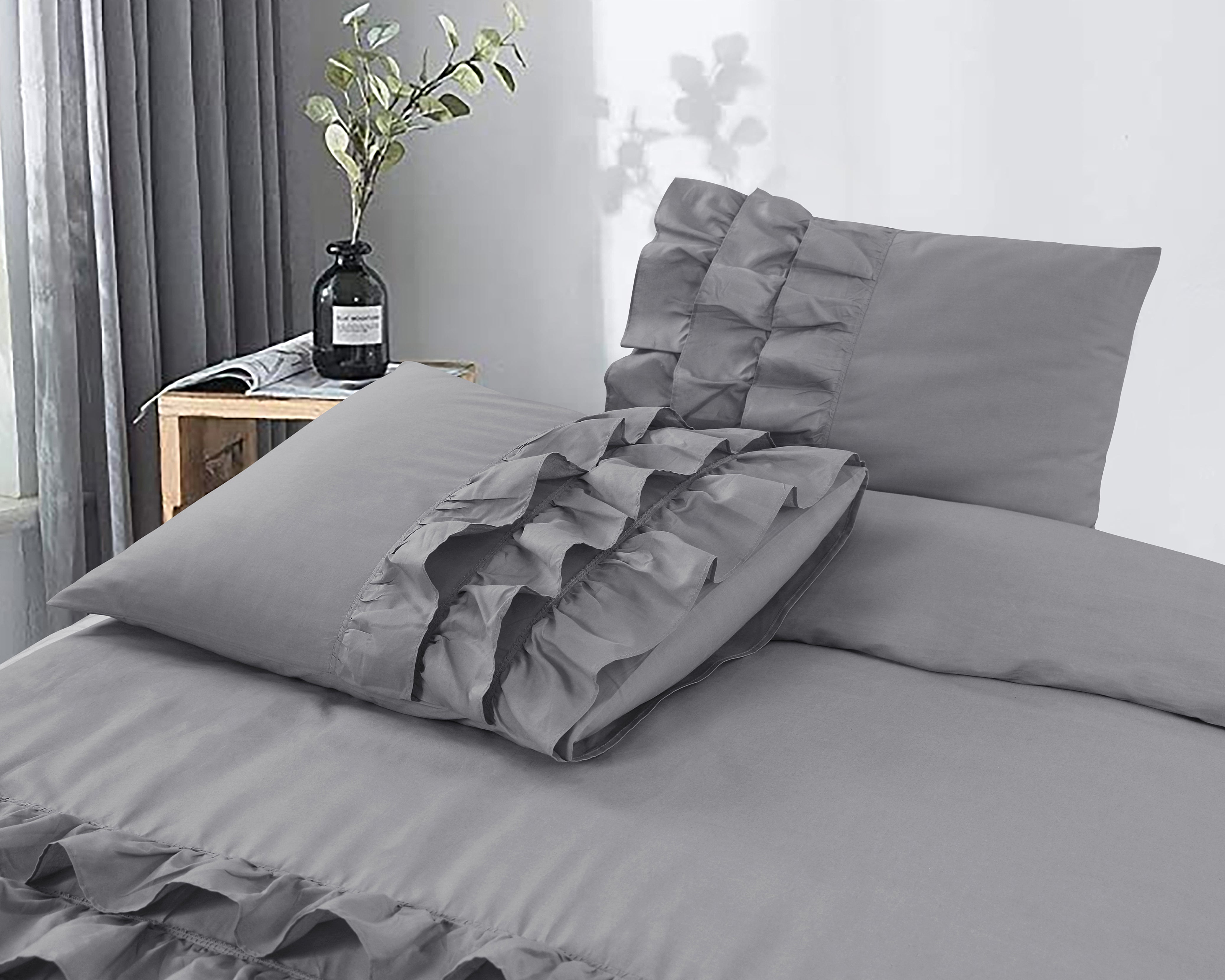 Cyprus Duvet Cover Gray - Luxury Design - Super soft woven - Luxuriously packaged