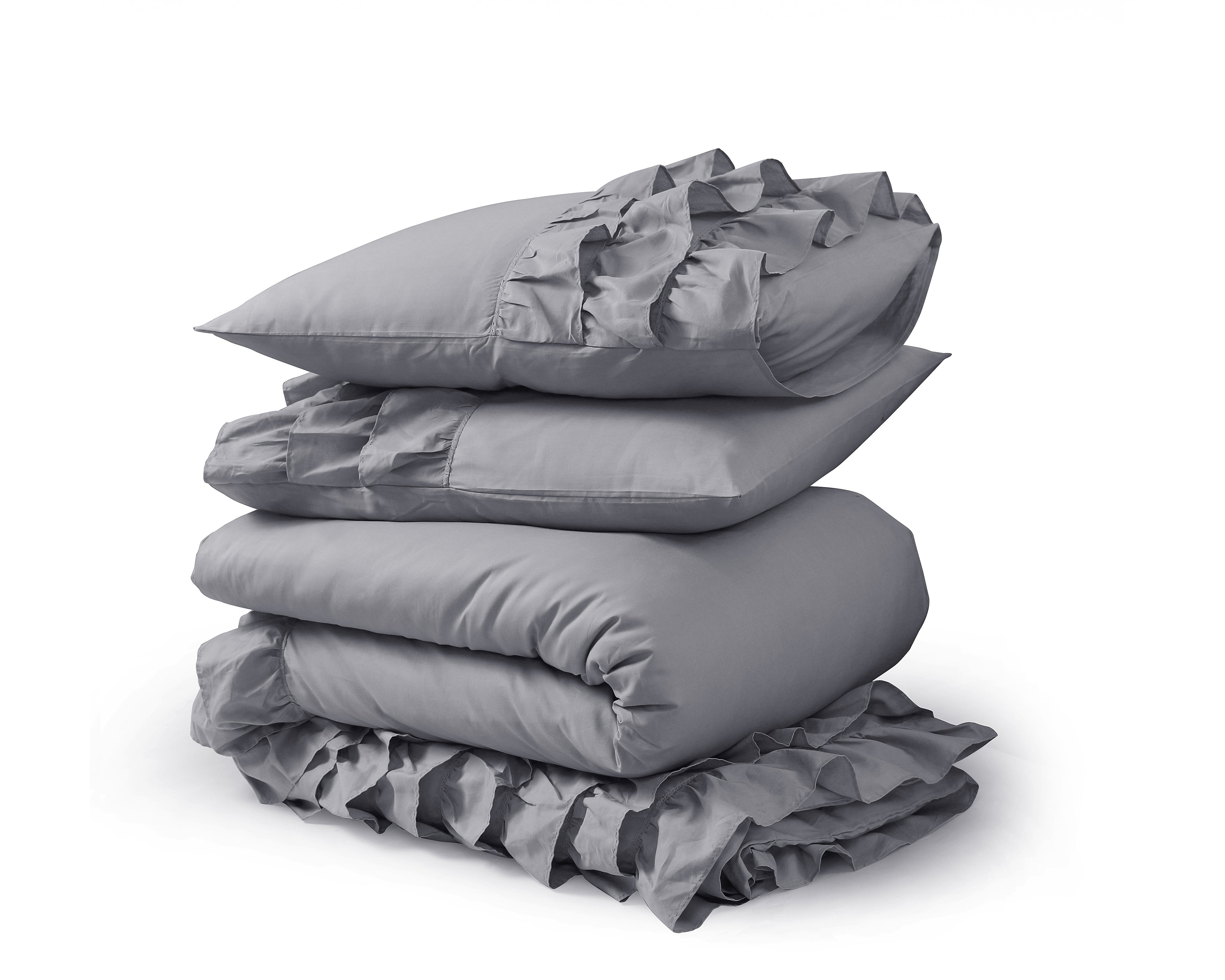 Cyprus Duvet Cover Gray - Luxury Design - Super soft woven - Luxuriously packaged