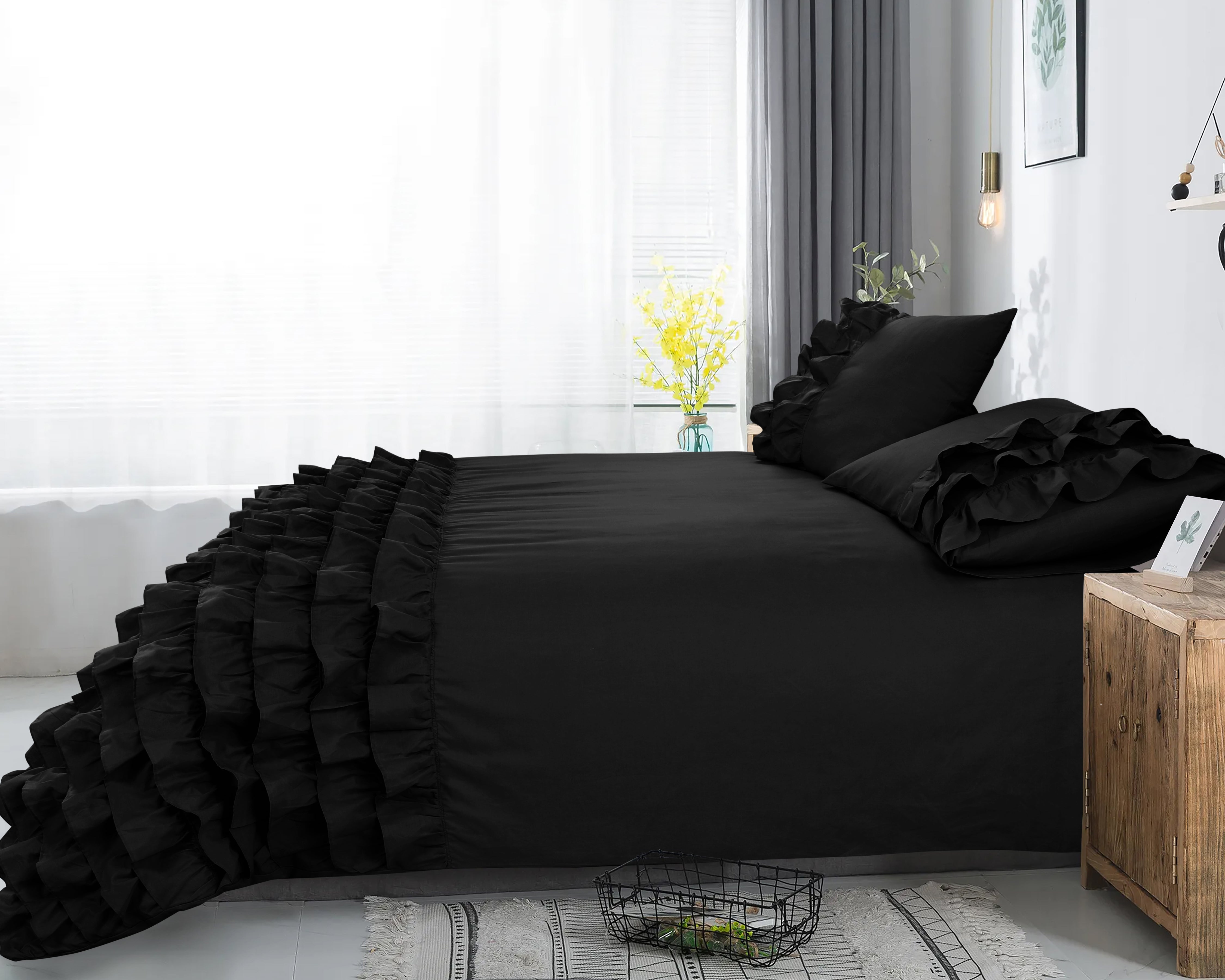 Cyprus Dekbedovertrek Zwart - Luxe Design - Super zacht geweven - Luxe verpakt