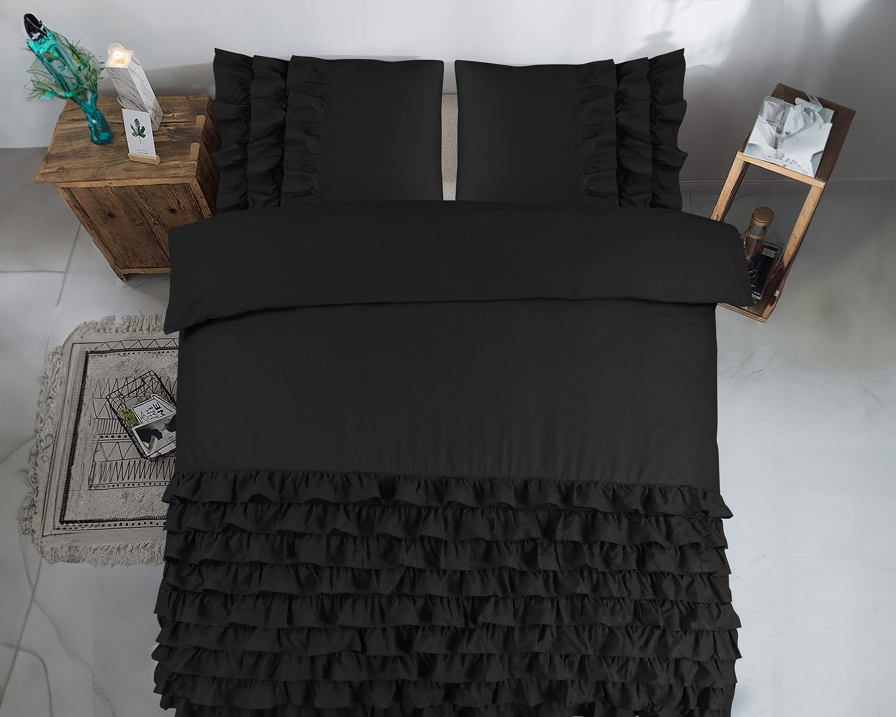 Cyprus Dekbedovertrek Zwart - Luxe Design - Super zacht geweven - Luxe verpakt