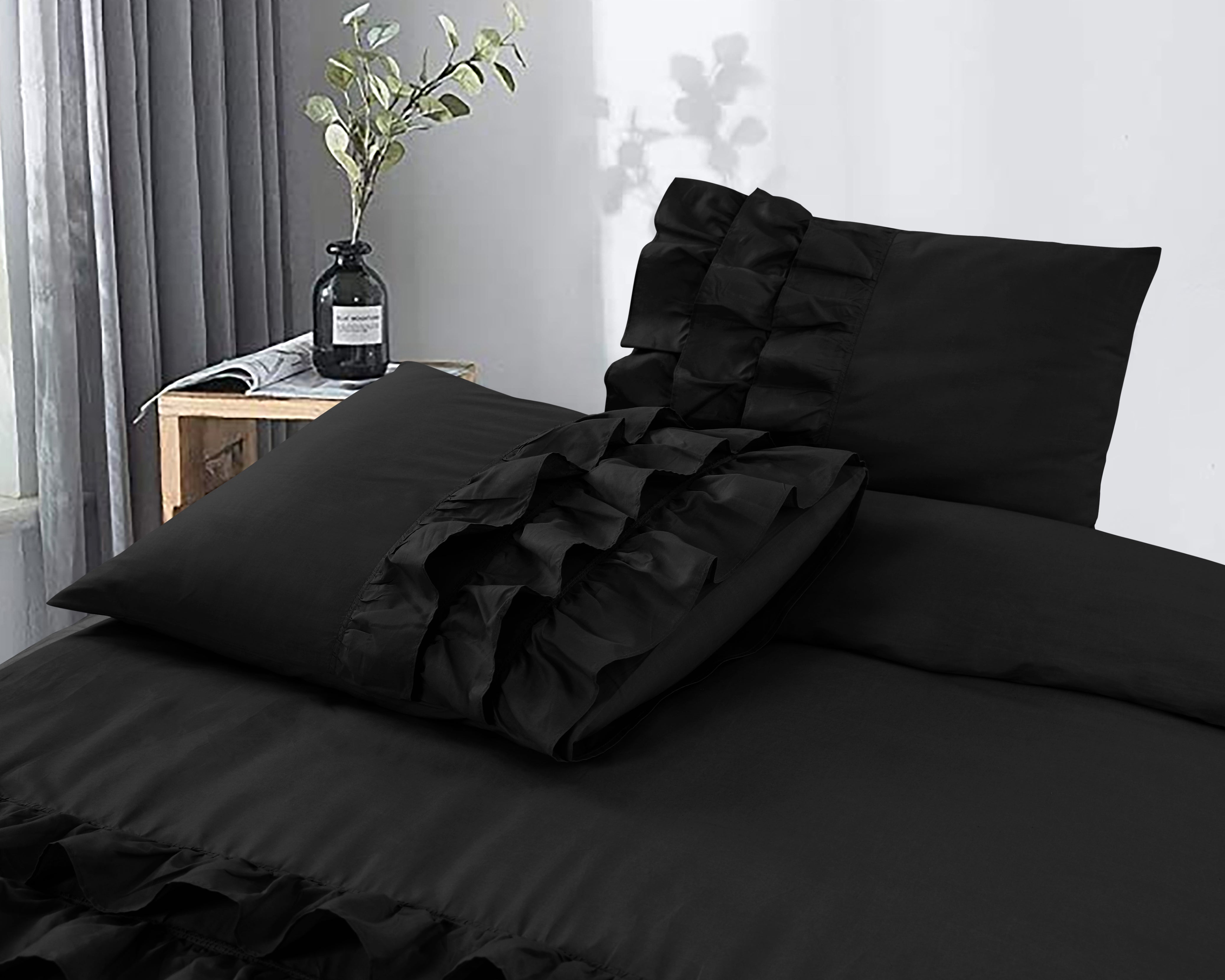Cyprus Dekbedovertrek Zwart - Luxe Design - Super zacht geweven - Luxe verpakt