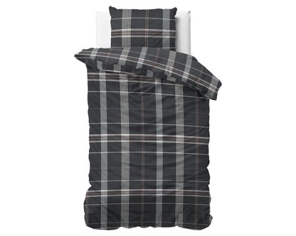 DH Flanel Bruce Taupe Dekbedovertrek - Dik flanel - Heerlijk warm - Zware kwaliteit