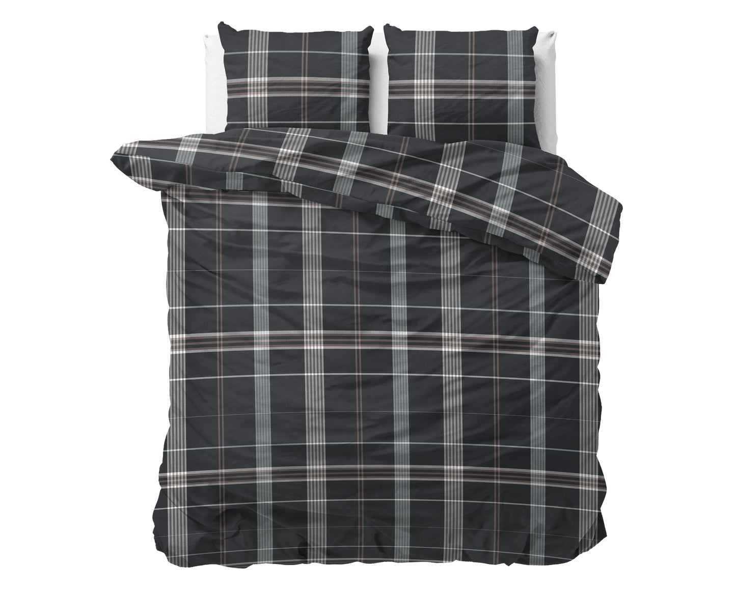 DH Flanel Bruce Taupe Dekbedovertrek - Dik flanel - Heerlijk warm - Zware kwaliteit