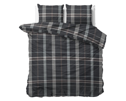DH Flanel Bruce Taupe Dekbedovertrek - Dik flanel - Heerlijk warm - Zware kwaliteit