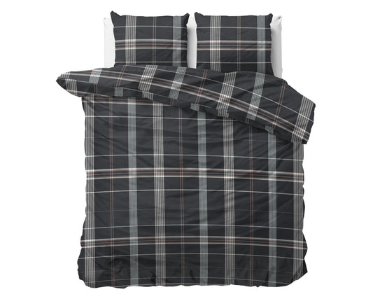 DH Flanel Bruce Taupe Dekbedovertrek - Dik flanel - Heerlijk warm - Zware kwaliteit
