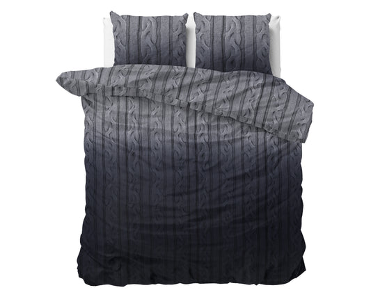 DH Flanel Dante Anthracite Dekbedovertrek - Dik flanel - Heerlijk warm - Zware kwaliteit