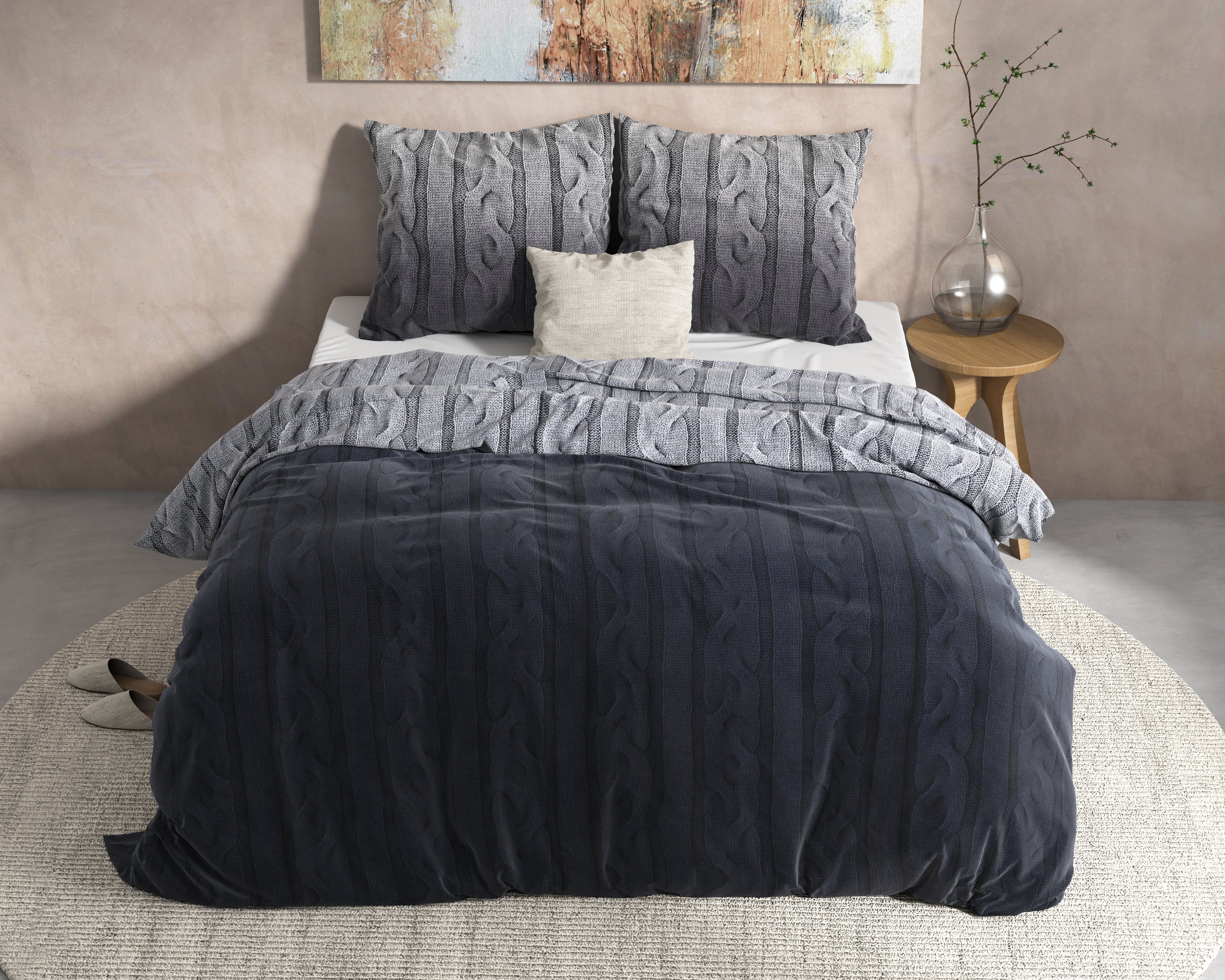DH Flanel Dante Anthracite Duvet Cover - Thick flannel - Wonderfully warm - Heavy quality