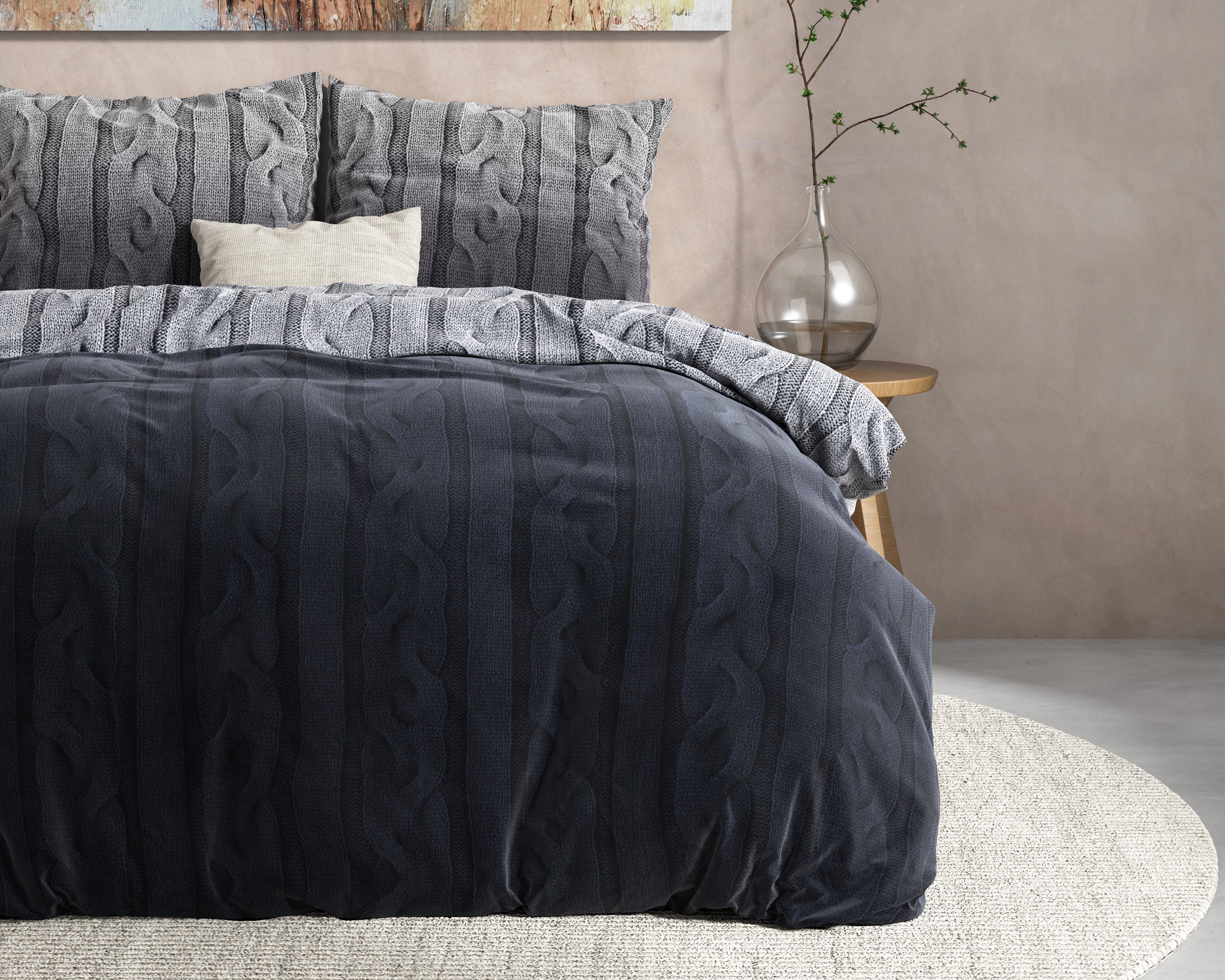 DH Flanel Dante Anthracite Duvet Cover - Thick flannel - Wonderfully warm - Heavy quality