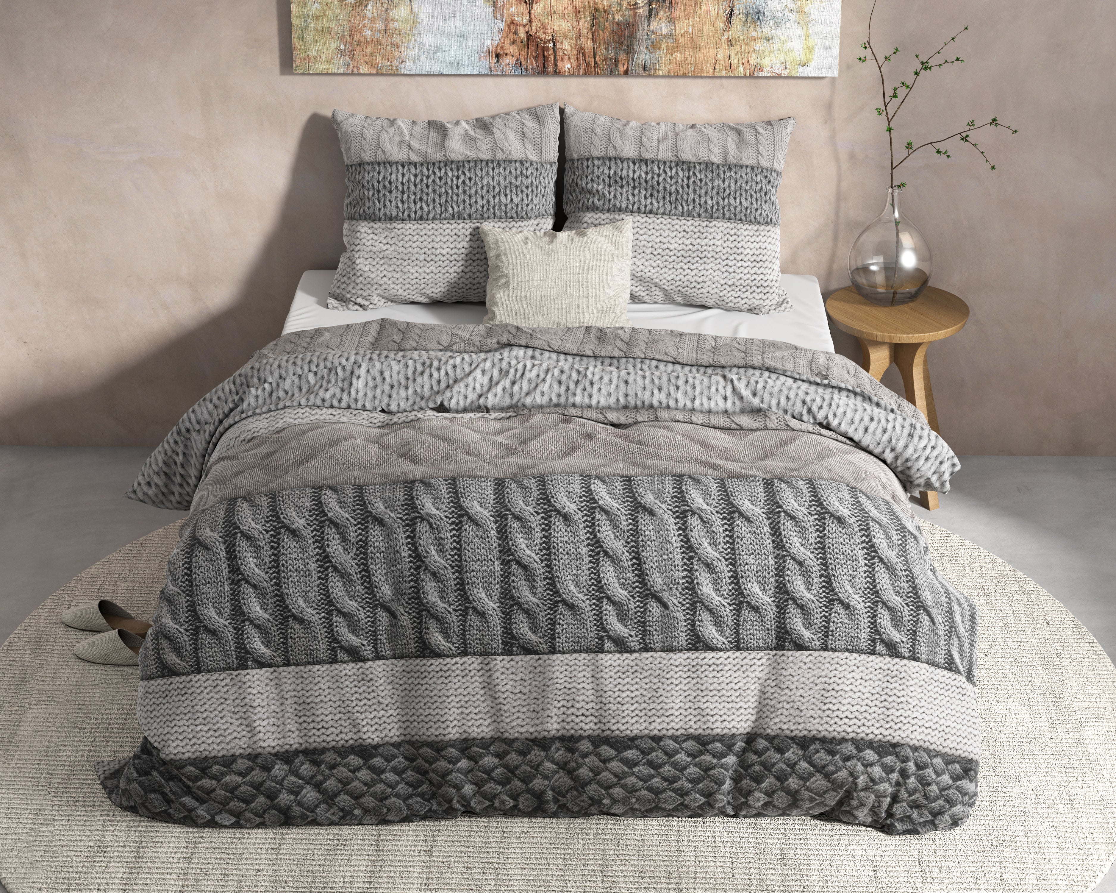 DH Flanel Elin Taupe Dekbedovertrek - Dik flanel - Heerlijk warm - Zware kwaliteit
