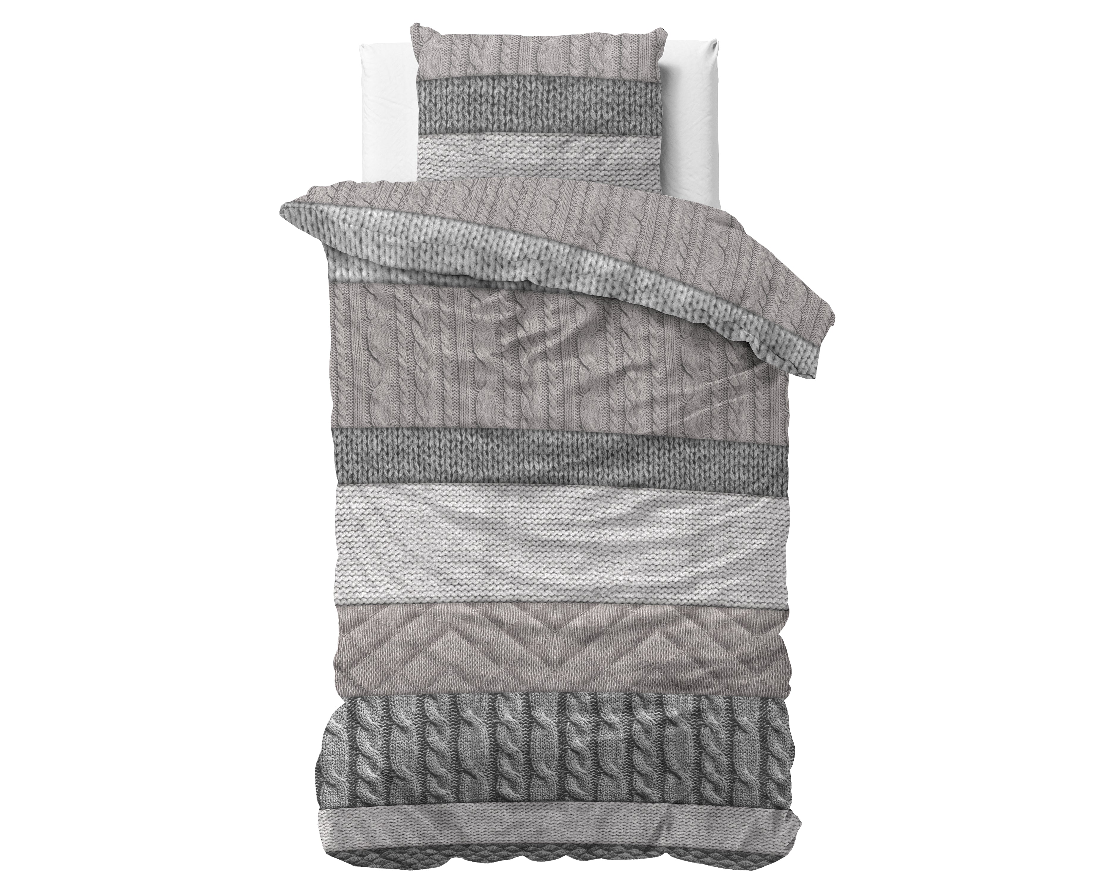 DH Flanel Elin Taupe Dekbedovertrek - Dik flanel - Heerlijk warm - Zware kwaliteit