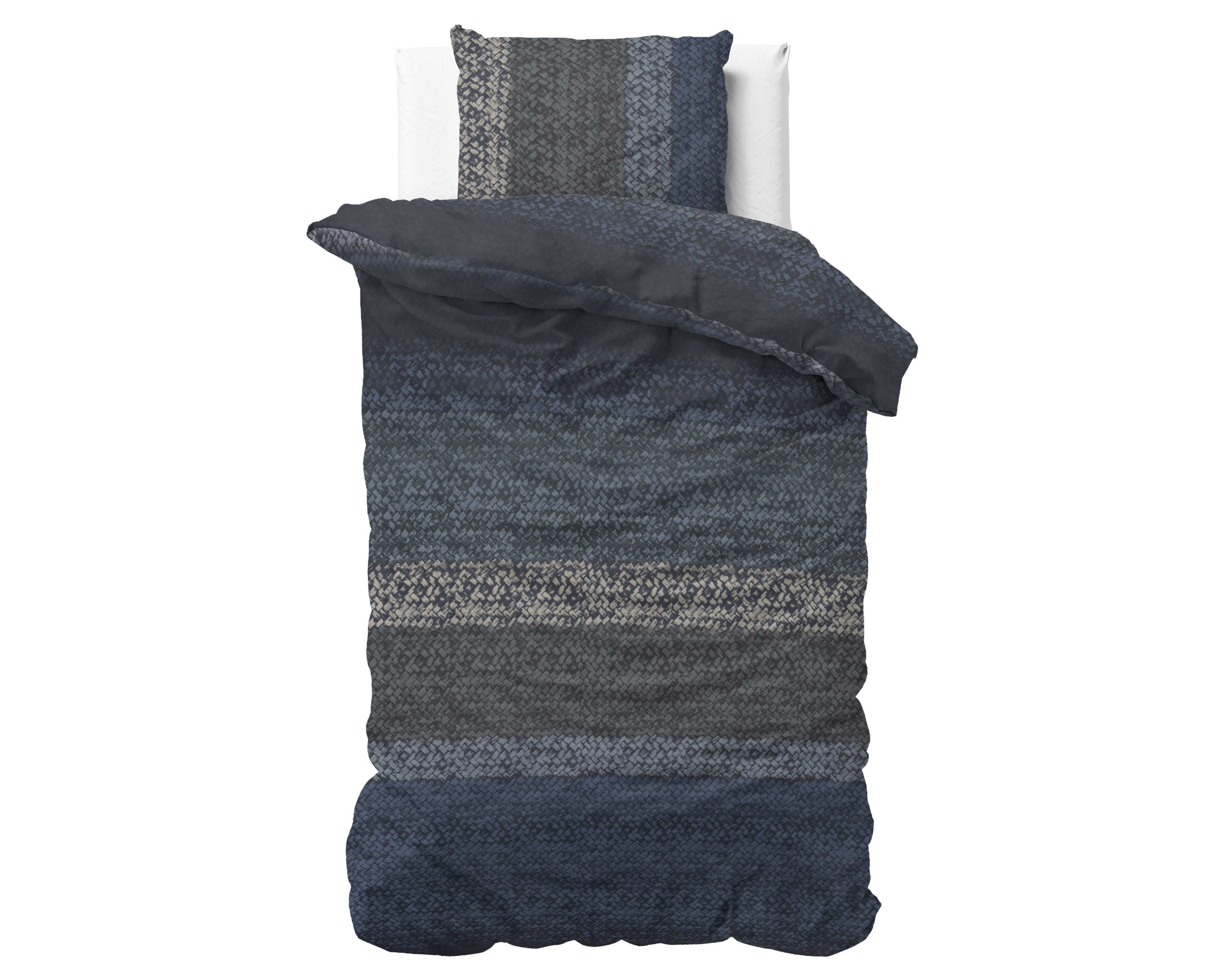 DH Flanel Gradient Knits Blue Duvet Cover - Thick flannel - Wonderfully warm - Heavy quality