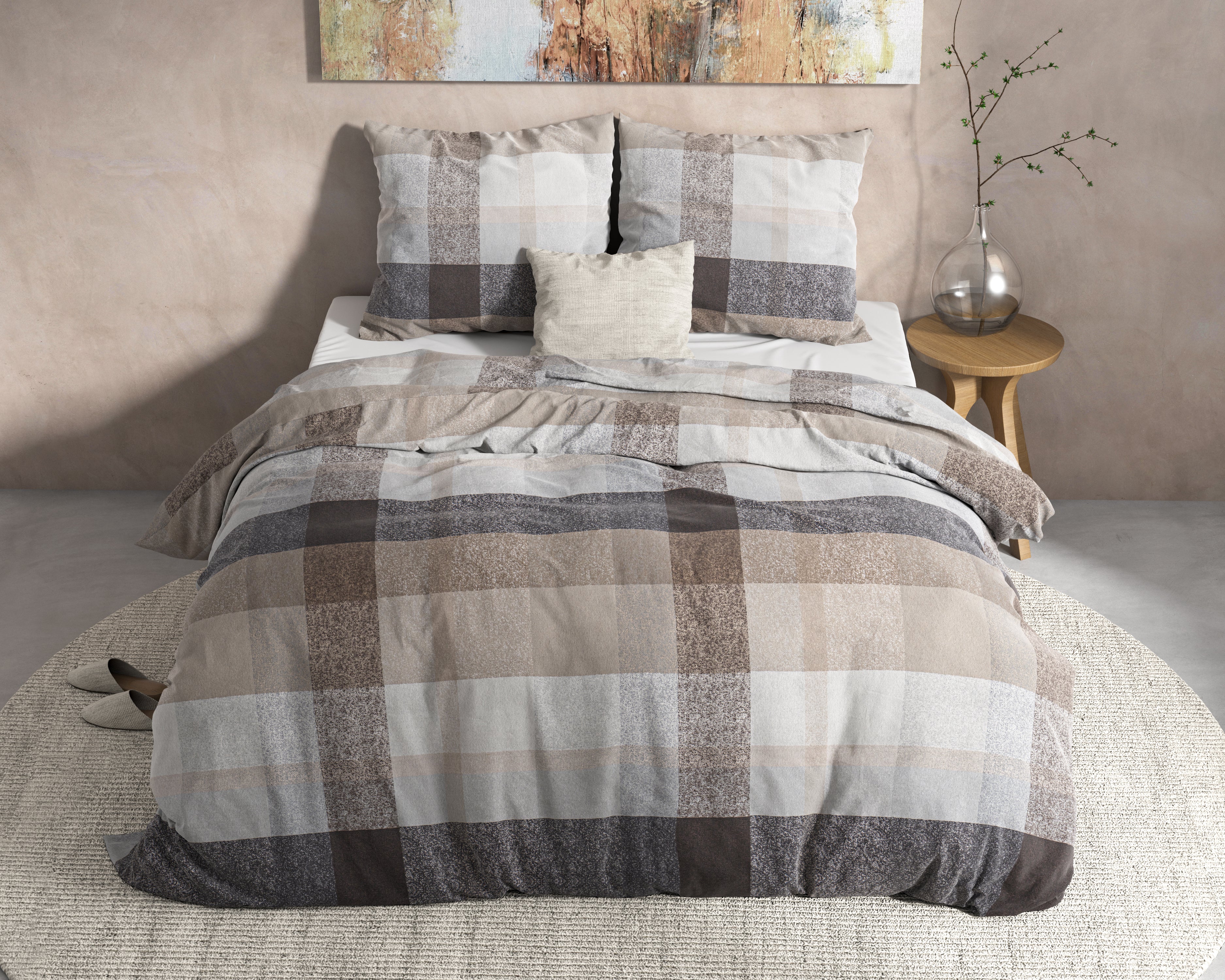 DH Flanel Thor Taupe Duvet Cover - Thick flannel - Wonderfully warm - Heavy quality