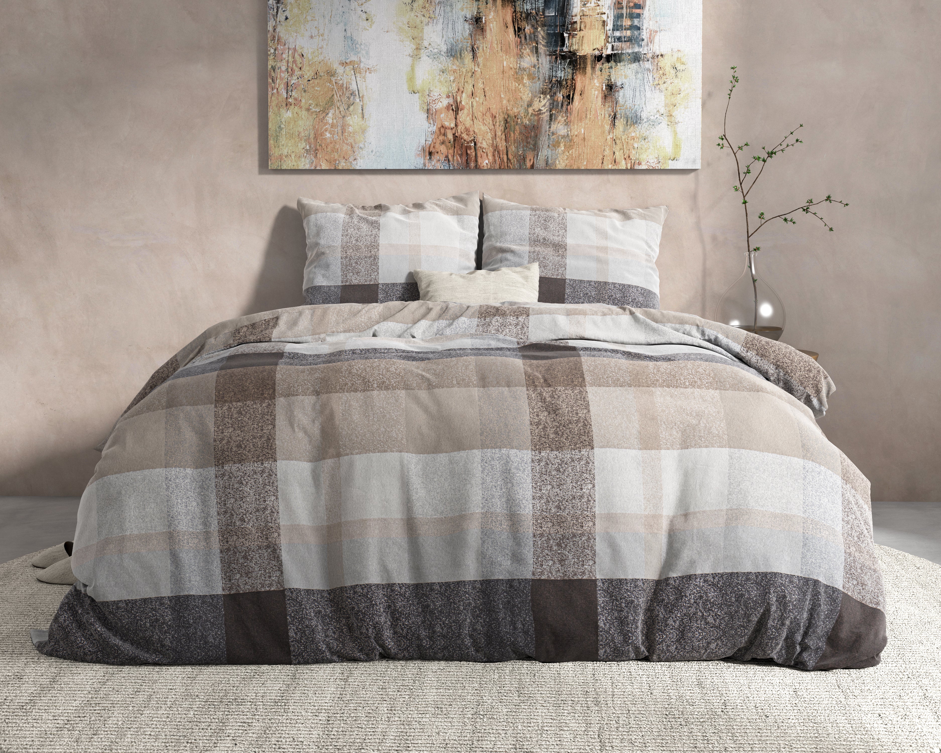 DH Flanel Thor Taupe Duvet Cover - Thick flannel - Wonderfully warm - Heavy quality