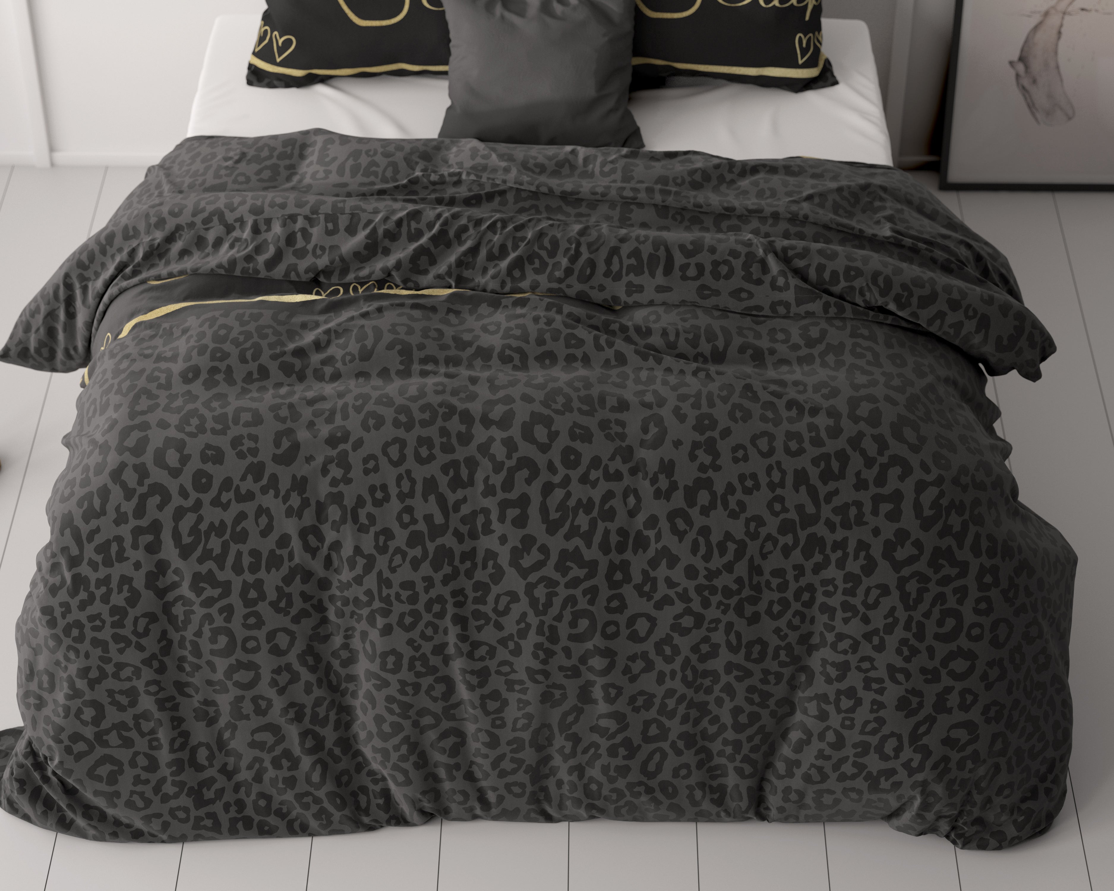 Dark Sleep Zwart Dekbedovertrek - Kleurvast - Haarscherpe prints - Heerlijk zacht