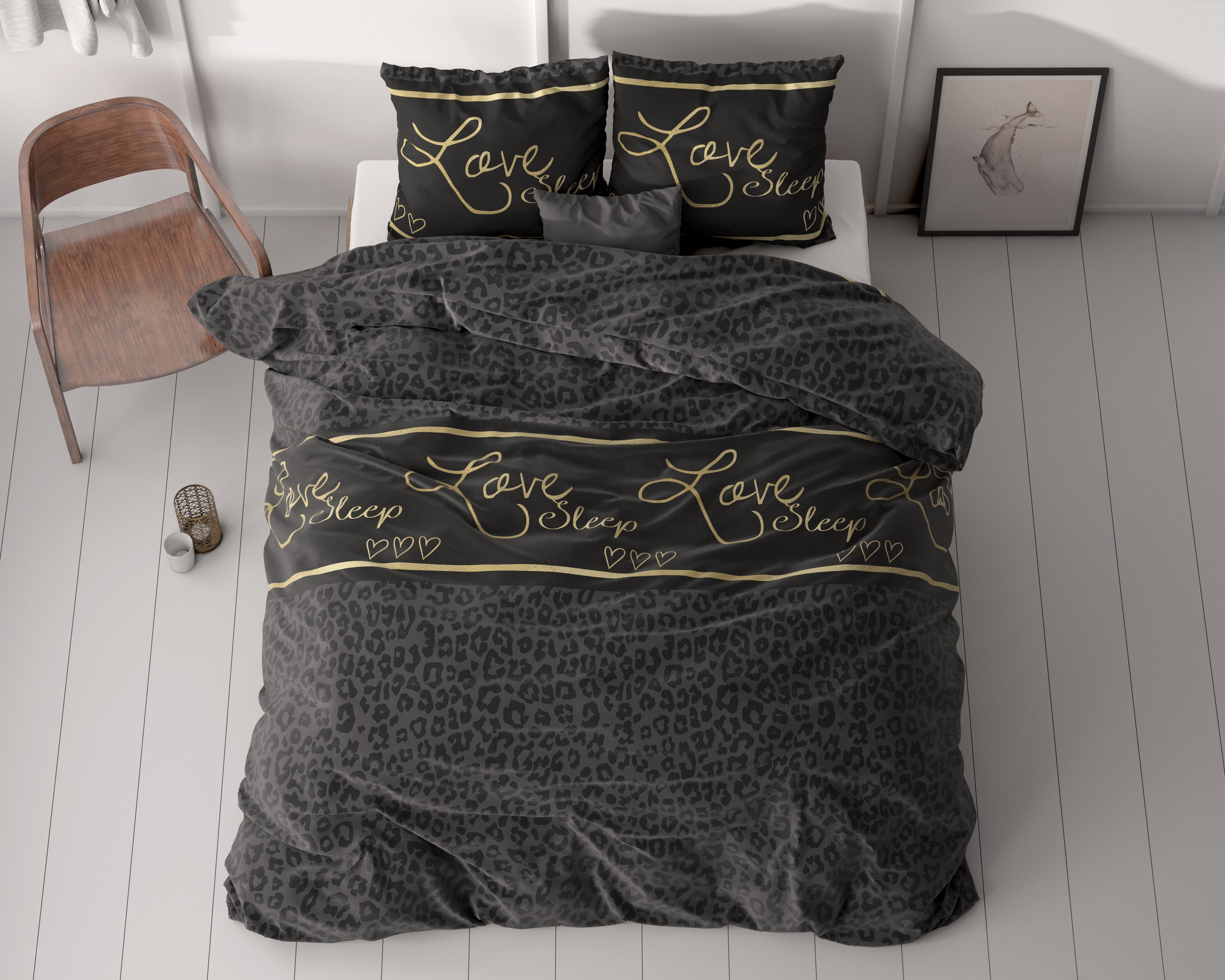 Dark Sleep Zwart Dekbedovertrek - Kleurvast - Haarscherpe prints - Heerlijk zacht
