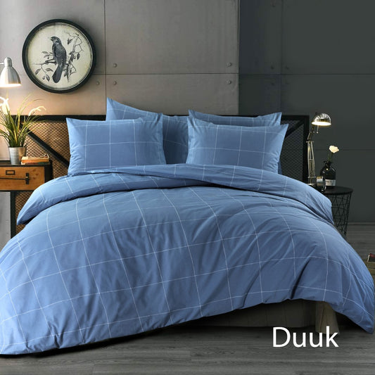 Dekbedovertrek Duuk Blauw – Luxe 100% Katoen voor Comfortabele Nachtrust