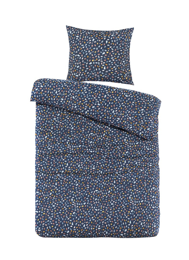 Naud Dekbedovertrek Blauw | 100% Katoen | Trendy Terrazzo Design