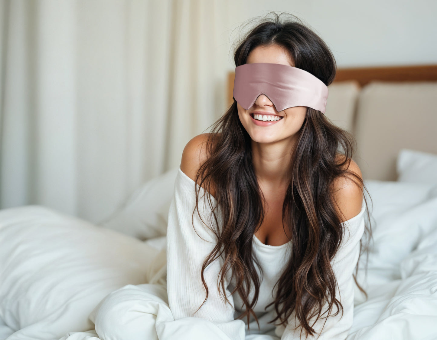 Deepsleep Mask Oud roze 68 x 12 - Geschikt voor elke huid – Ultra zacht – Voorkomen van huid irritatie