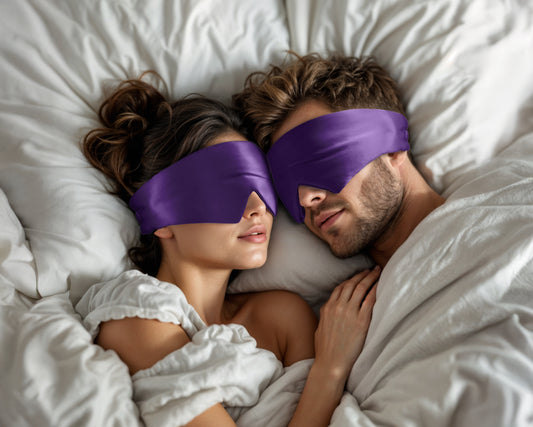 Deepsleep Mask Paars 68 x 12 - Verstelbare pasvorm – 100% natuurlijk – Oeko-Tex® gecertificeerd