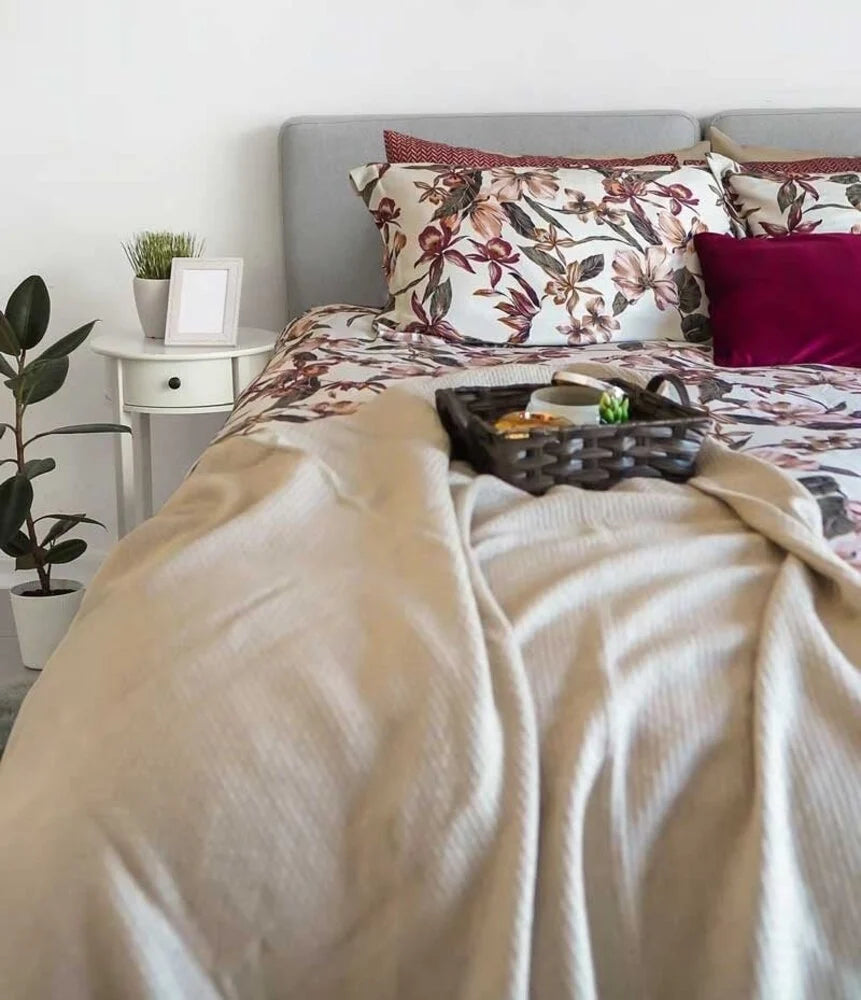 Dekbedovertrek Katoen Satijn Sandy Fiesta – Luxe Bloemenprint Lits Jumeaux