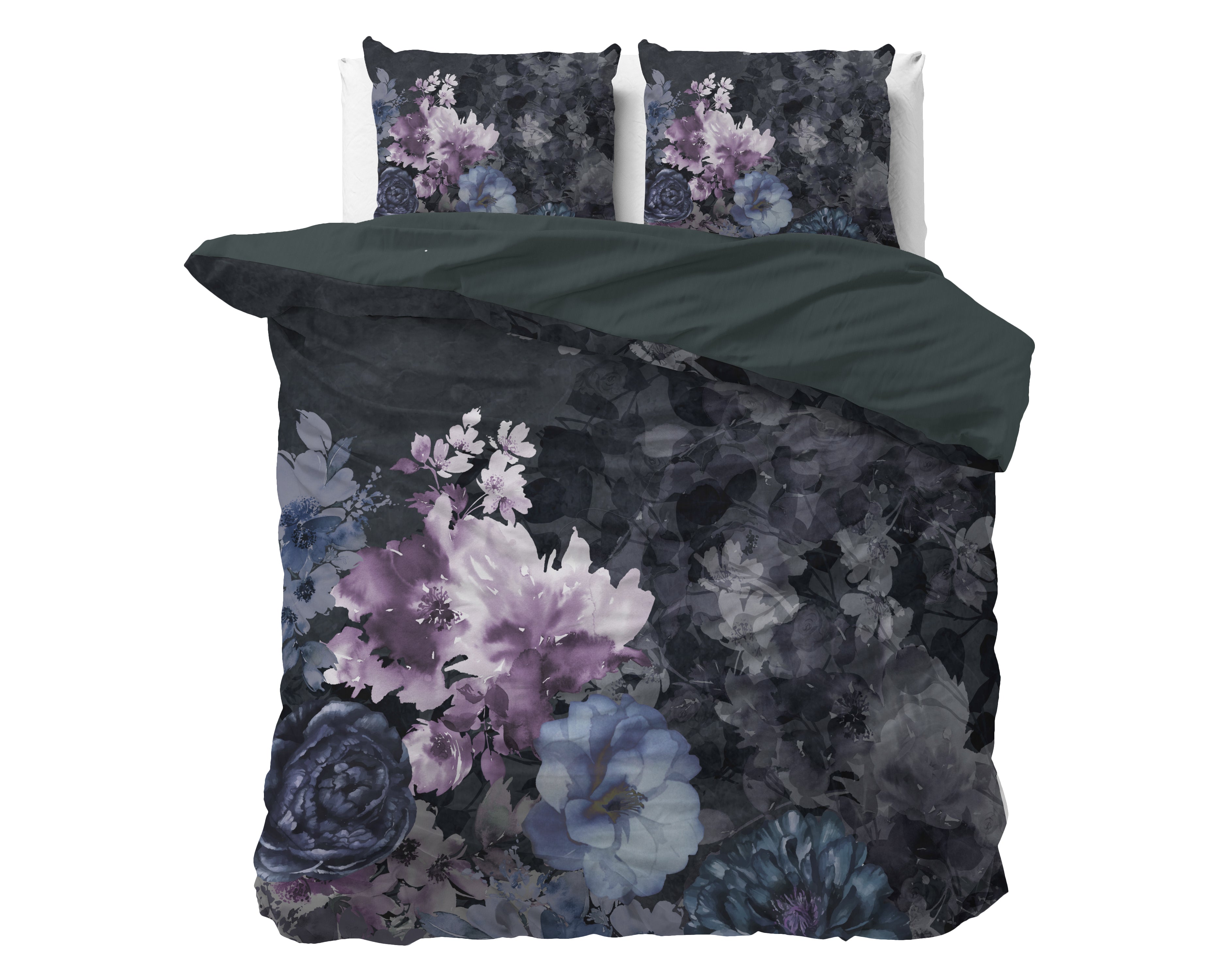 Delora Dekbedovertrek Zwart - Luxe Satijn - Hoge kwaliteit - Trendy prints