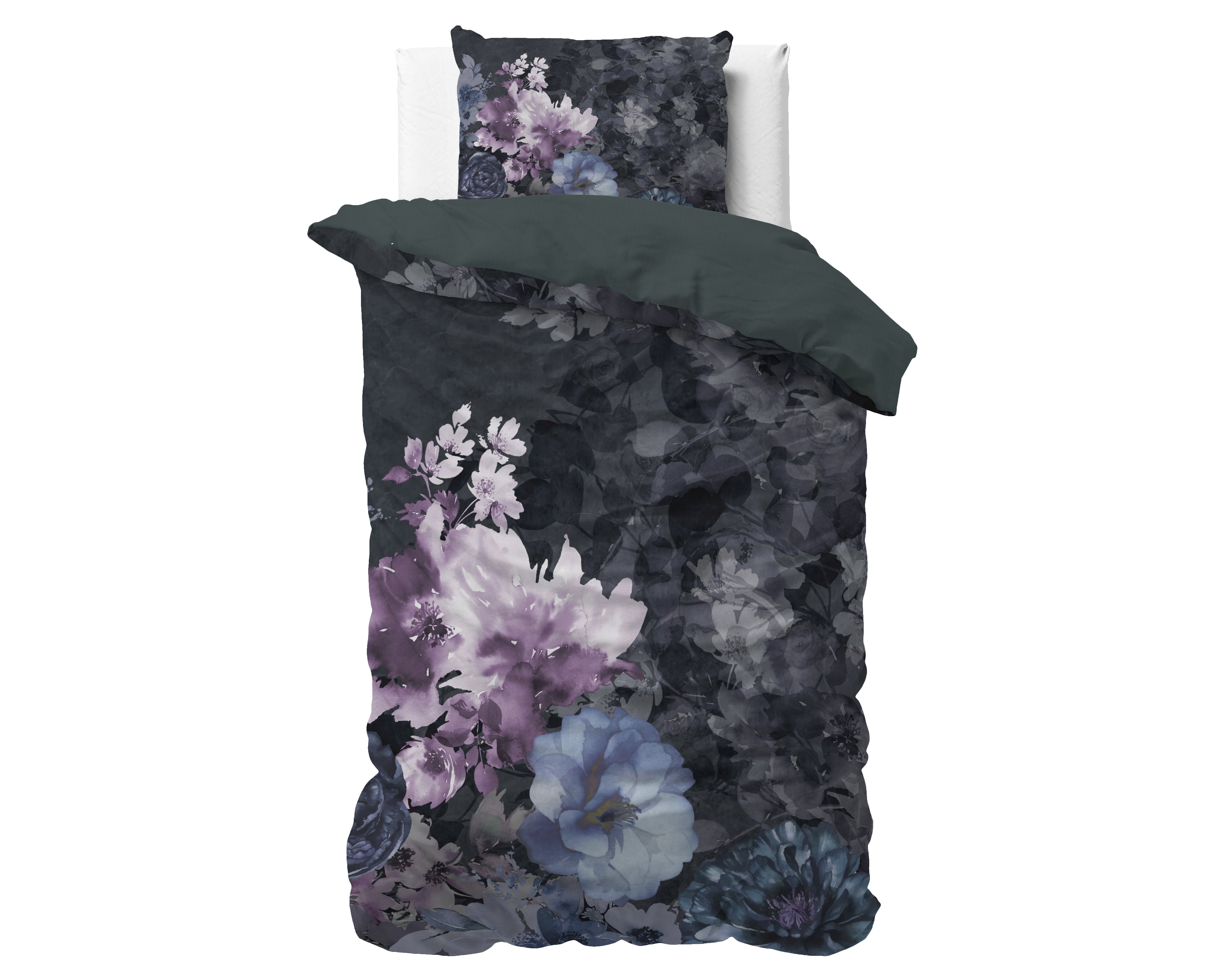 Delora Dekbedovertrek Zwart - Luxe Satijn - Hoge kwaliteit - Trendy prints