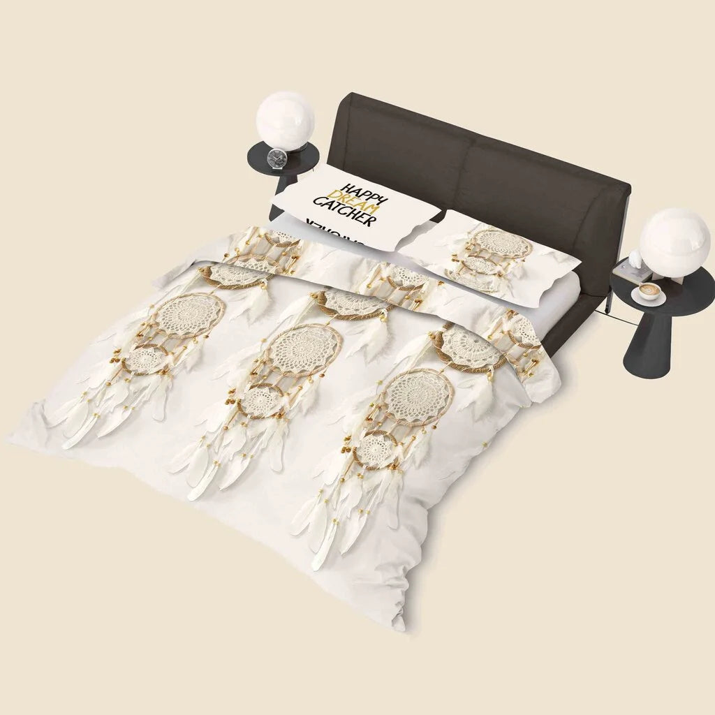 Dreamcatcher Duvet Cover White/Taupe/Beige – Stylish &amp; Easy to Maintain