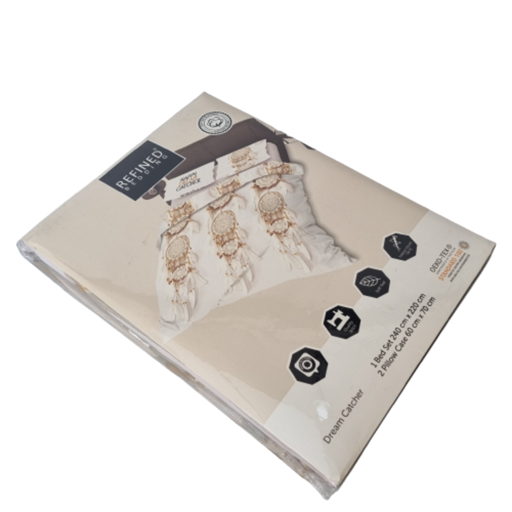 Dreamcatcher Duvet Cover White/Taupe/Beige – Stylish &amp; Easy to Maintain
