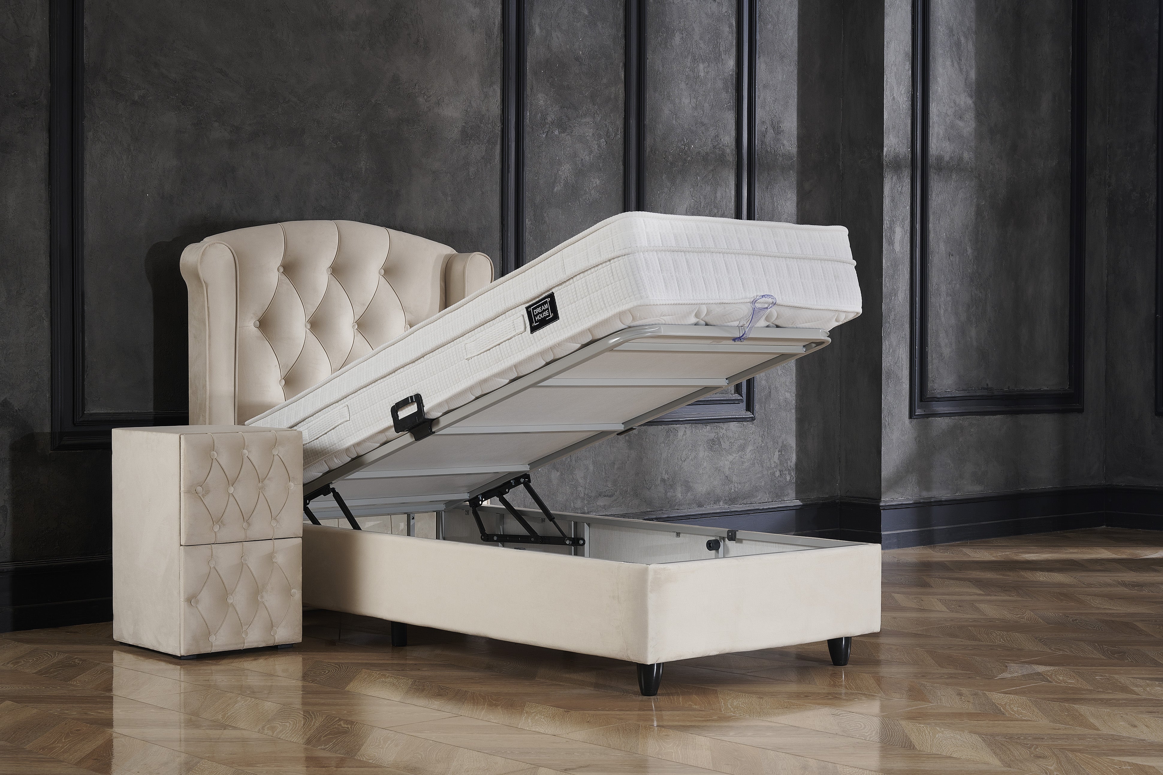 Dreamhouse Boxspring met opbergruimte Aurora Beige 90x200