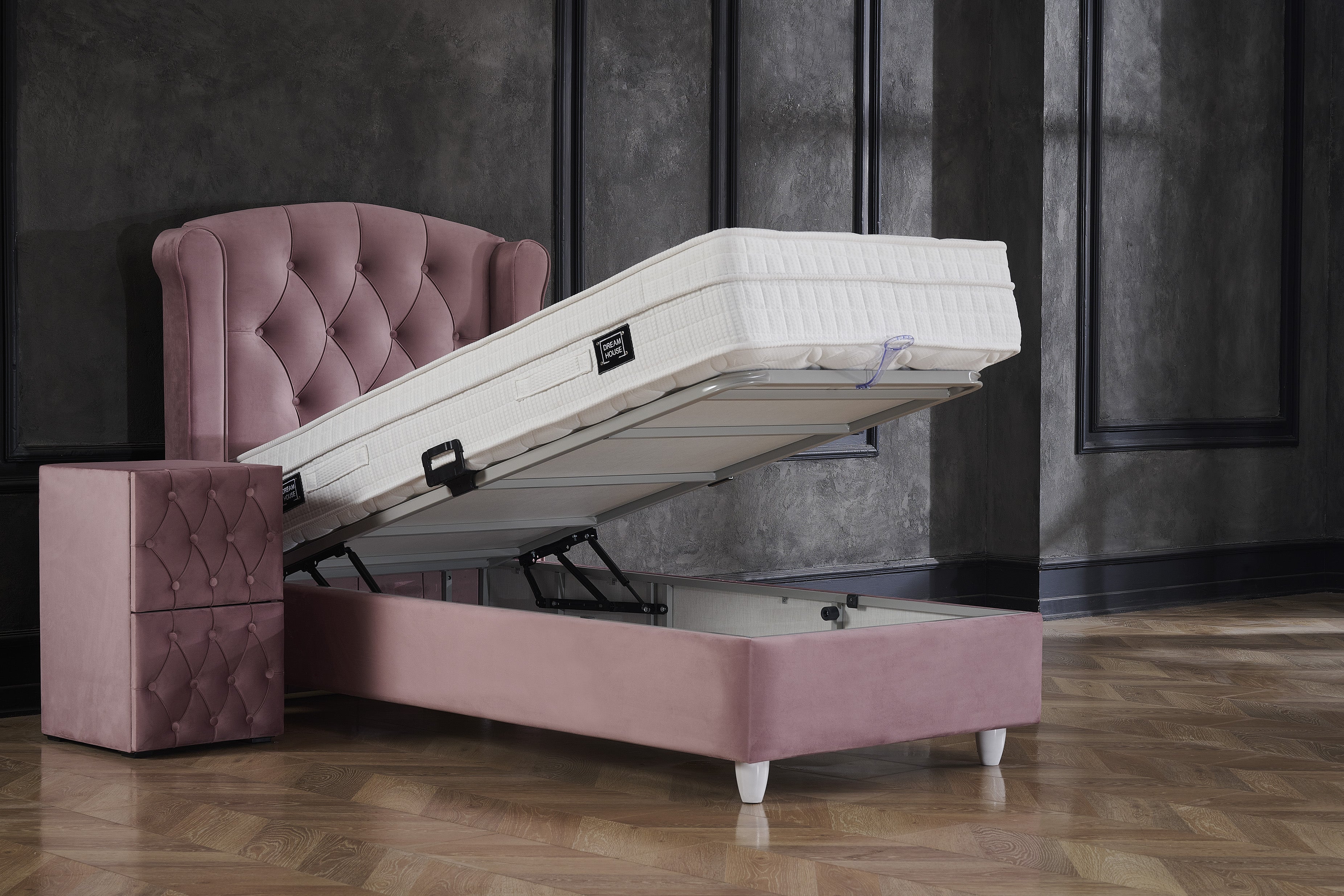 Dreamhouse Boxspring met opbergruimte Aurora Roze 90x200