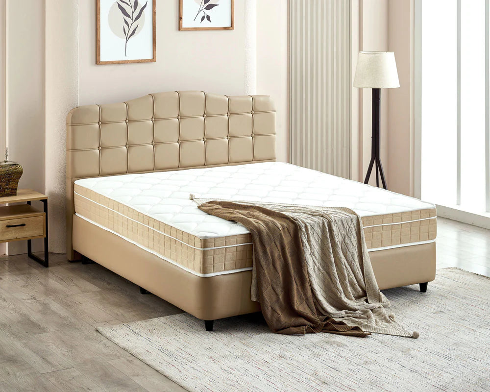 Dreamhouse Boxspring met opbergruimte Marrakech Kunstleer Taupe
