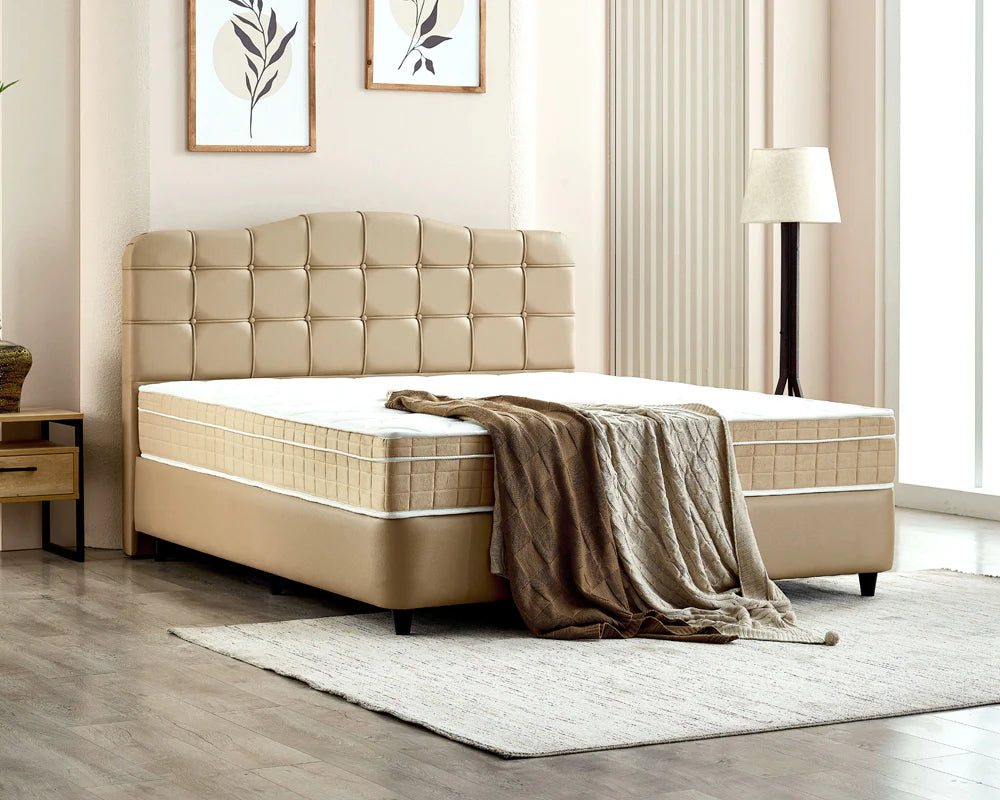 Dreamhouse Boxspring met opbergruimte Marrakech Kunstleer Taupe