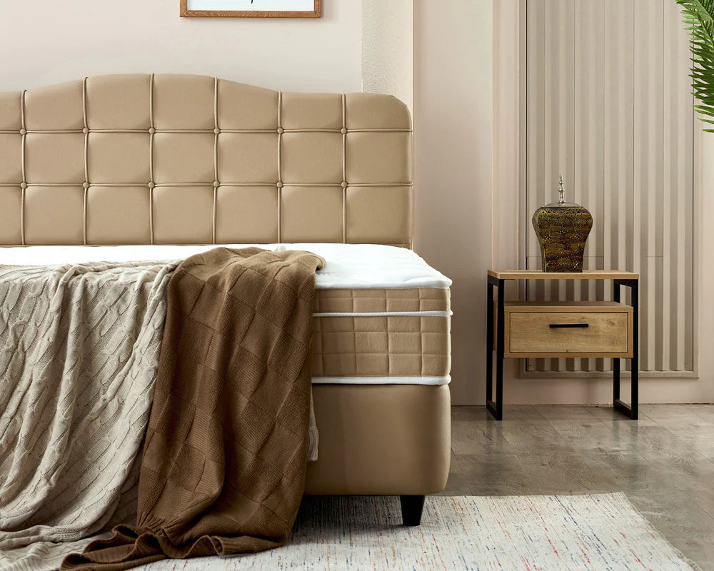 Dreamhouse Boxspring met opbergruimte Marrakech Kunstleer Taupe