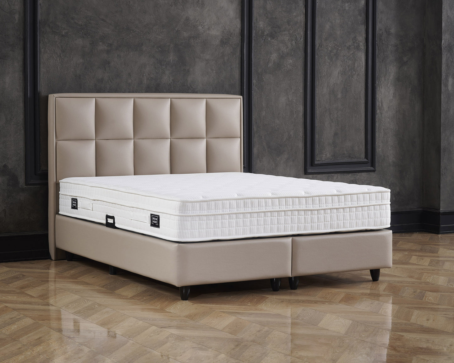 Dreamhouse Boxspring met opbergruimte Miami Kunstleer Taupe