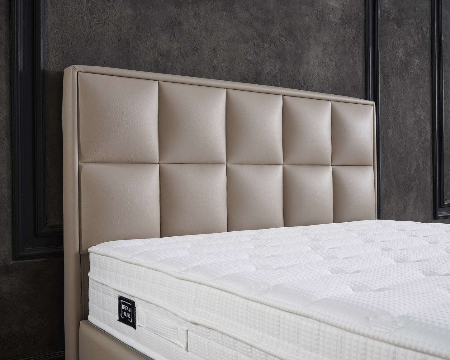 Dreamhouse Boxspring met opbergruimte Miami Kunstleer Taupe