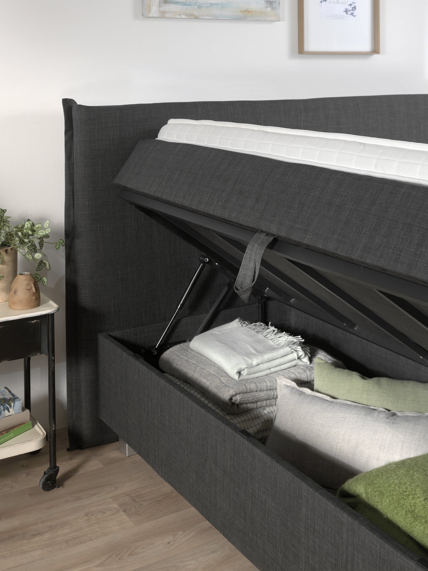 Dreamhouse Boxspring met opbergruimte Plane Antraciet