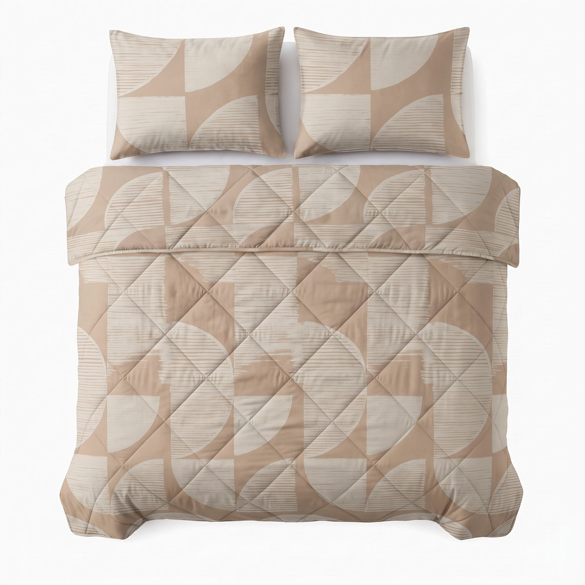 Dreamhouse Lazy Dekbed - Katoen - Modern Geo Zand - Met Kussenslopen